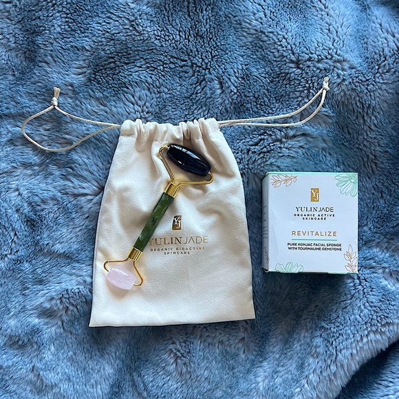 YULIN JADE MULTI GEMSTONE ROLLER w/gift - Picture 2 of 4